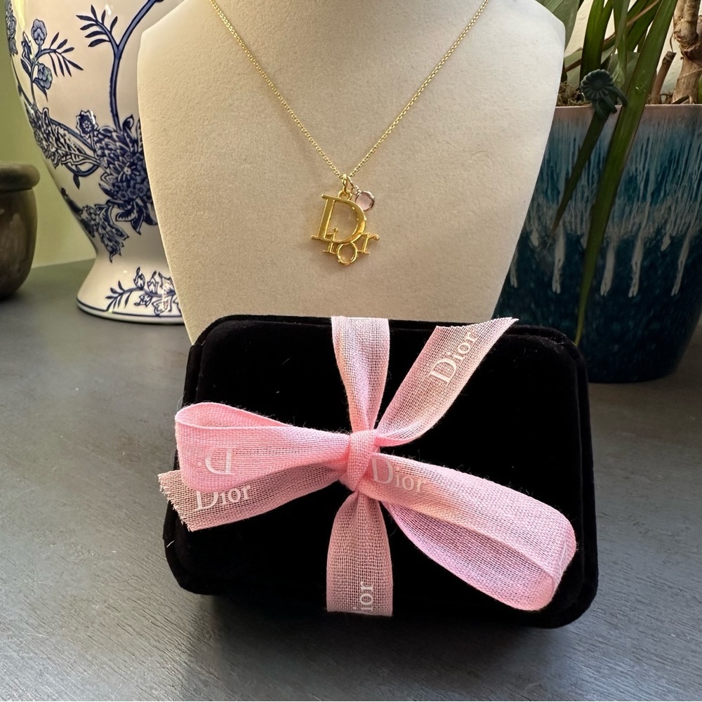 Dior Gold Tone Zipper Pull Charm. With 22k Plated Unbranded Chain - Picture 2 of 6